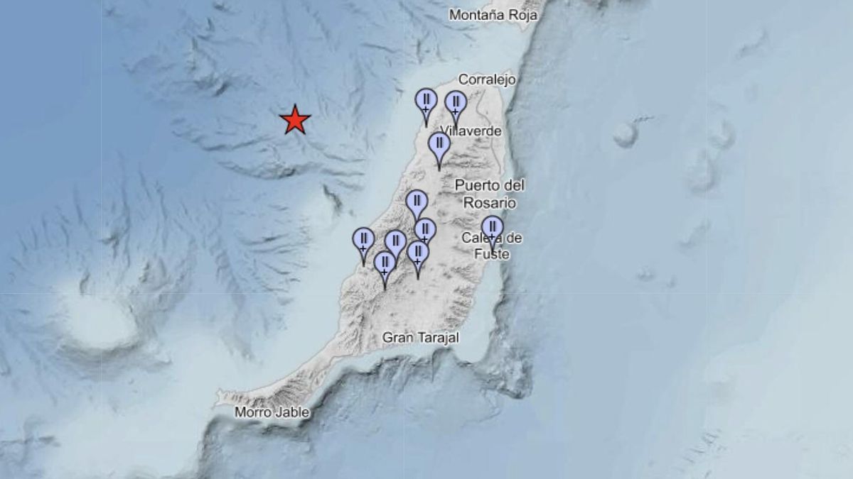 Registrado un terremoto de magnitud 3,2 al noroeste de Fuerteventura, sentido en gran parte de la isla