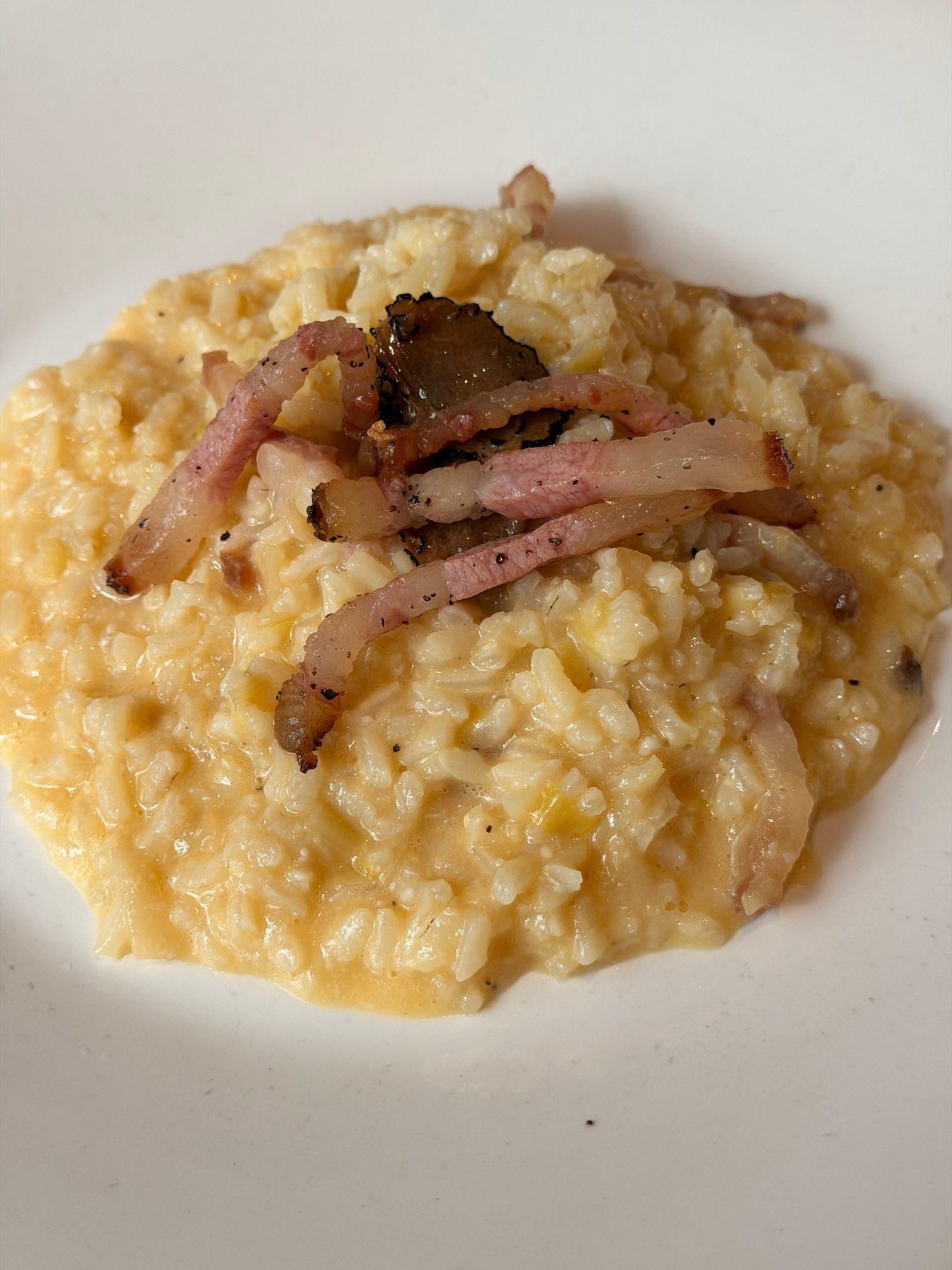 Arroz a la carbonara.