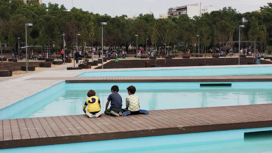 Zona de juegos de agua en el nuevo parque