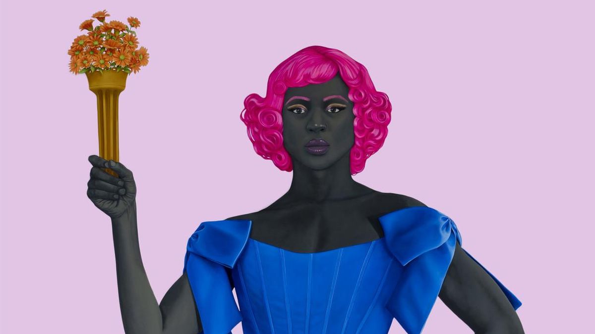 Un fragmento del cuadro de Amy Sherald 'Trans Forming Liberty'