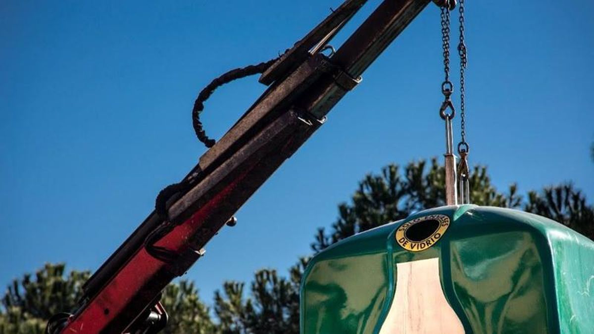 Reciclaje de vidrio.