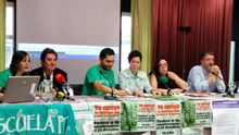 Representantes del Sindicato de Estudiantes, Comisiones Obreras y la Marea verde madrileña llaman a la huelga/ L.O.