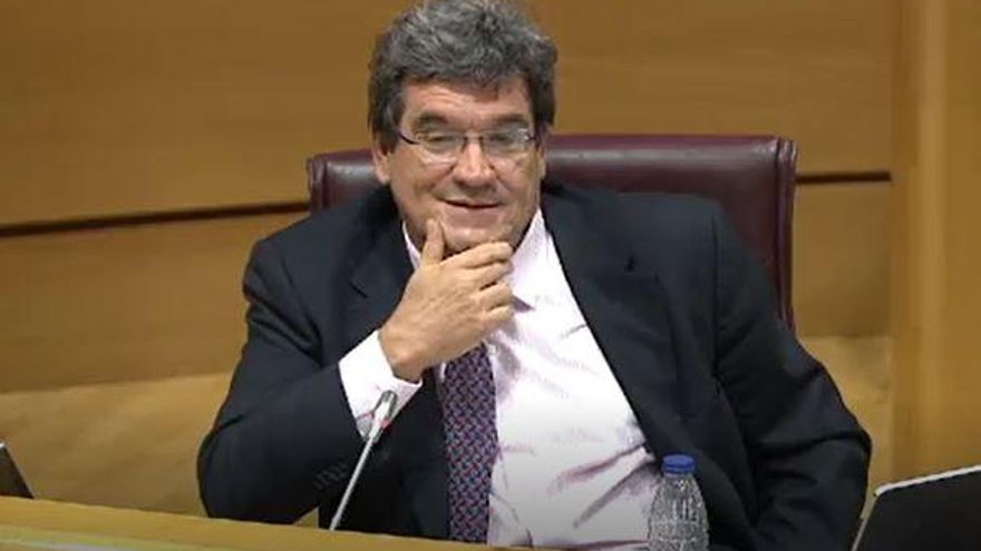 El ministro José Luis Escrivá en el Senado.