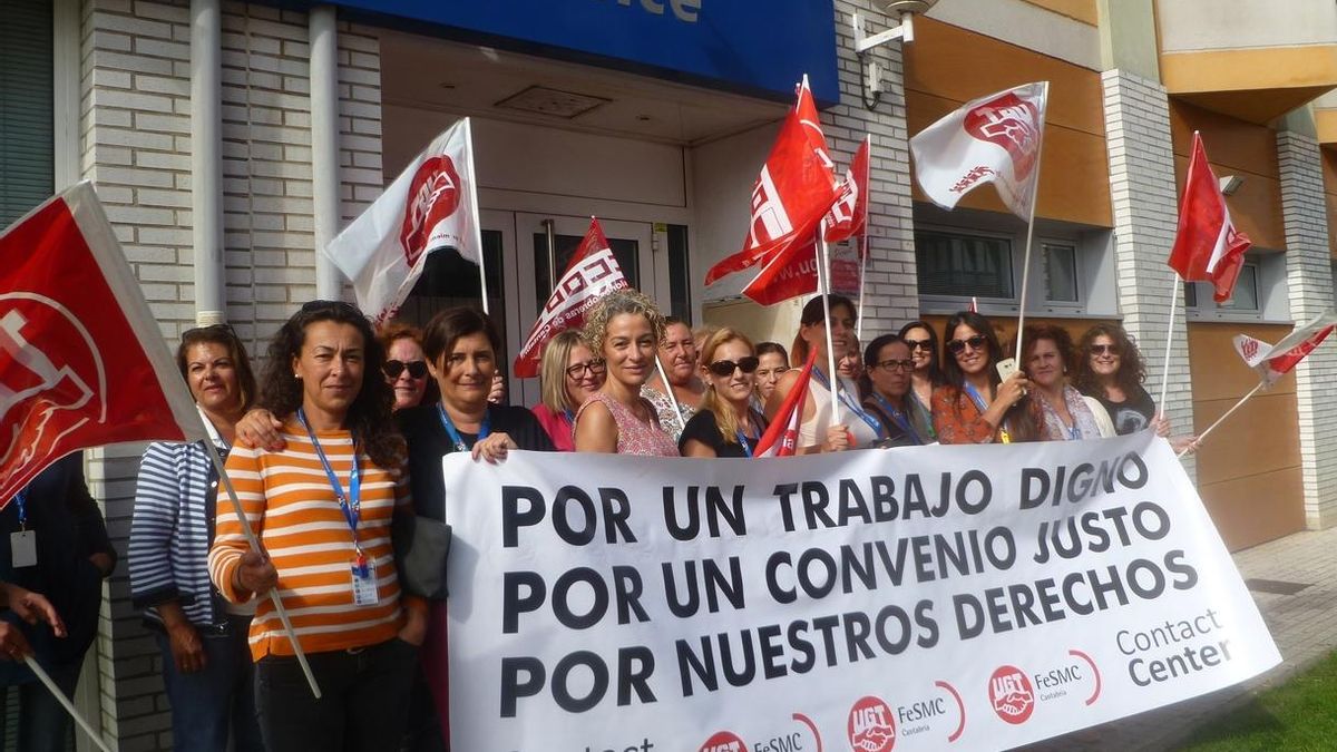El 70 por ciento de la plantilla de telemárketing secunda la huelga en Cantabria