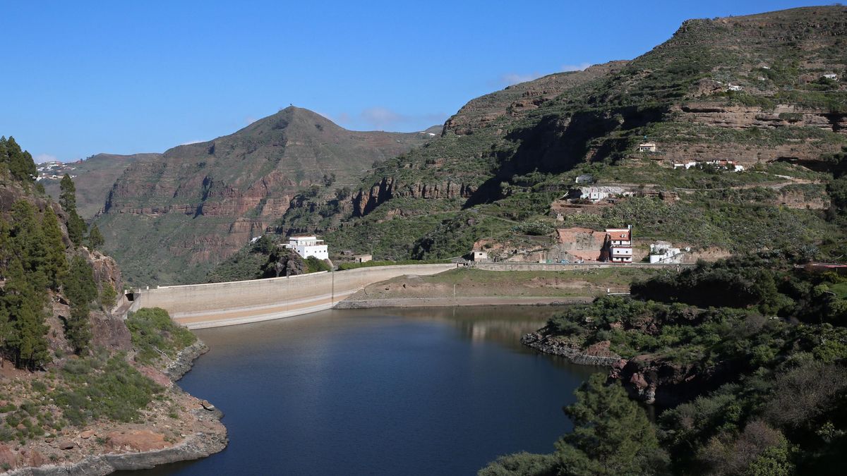 Situación actual de la presa de los Pérez, Barranco Hondo de Abajo en Lugarejos, Artenara, (Gran Canaria). Enero de 2024.