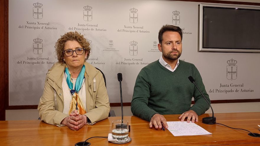 El presidente del PP de Asturias, Álvaro Queipo, y la diputada Gloria García.