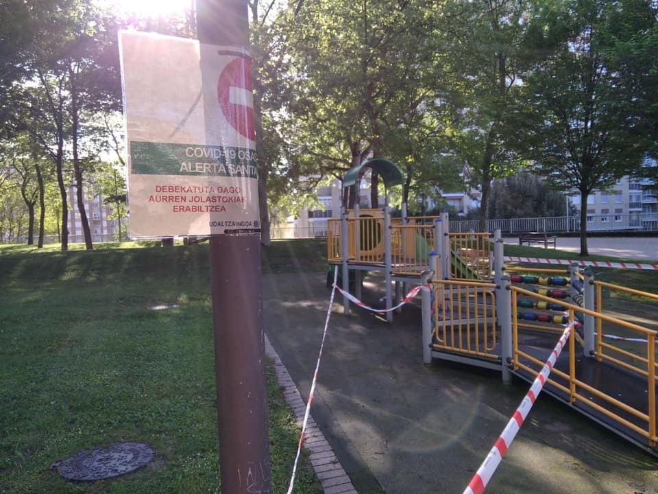 El parque de Judizmendi, precintado