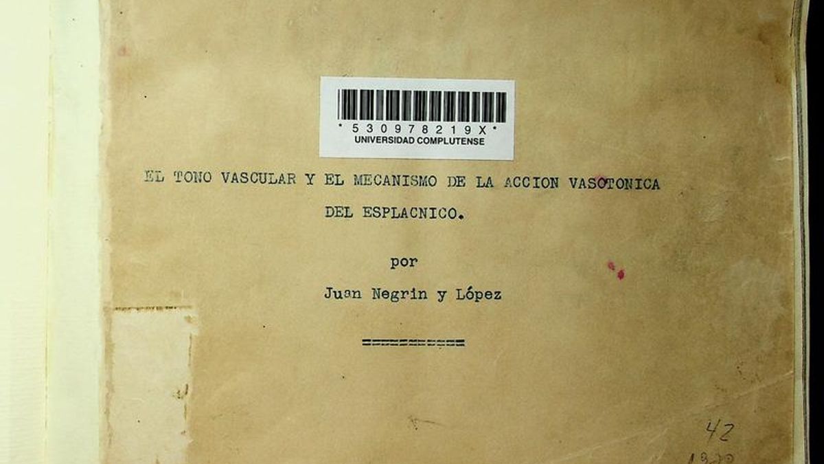 Tesis de Juan Negrín, ahora disponible en formato digital.