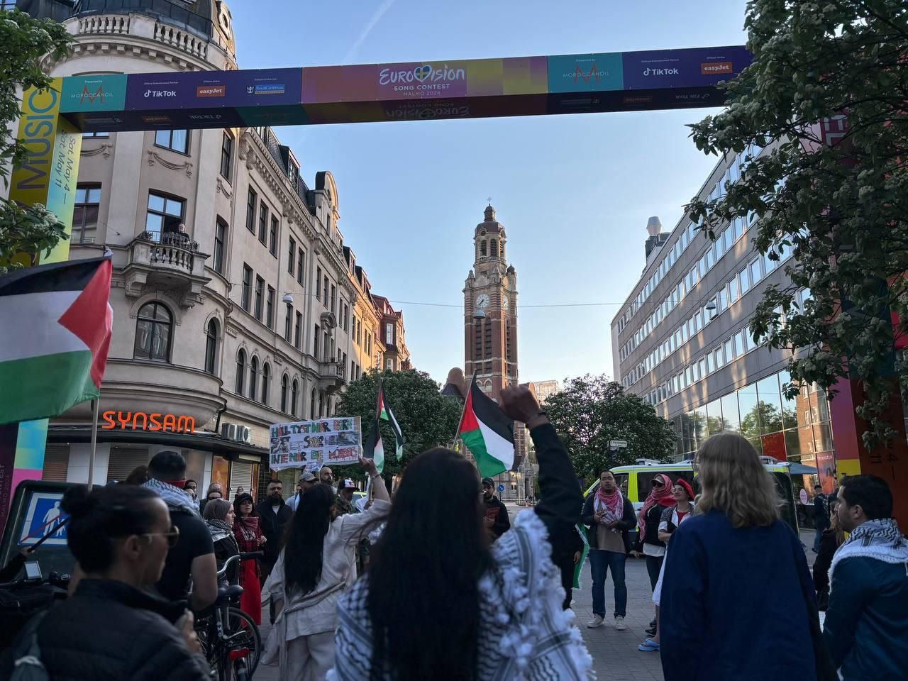 Imagen de la concentración en favor de Palestina en Malmö