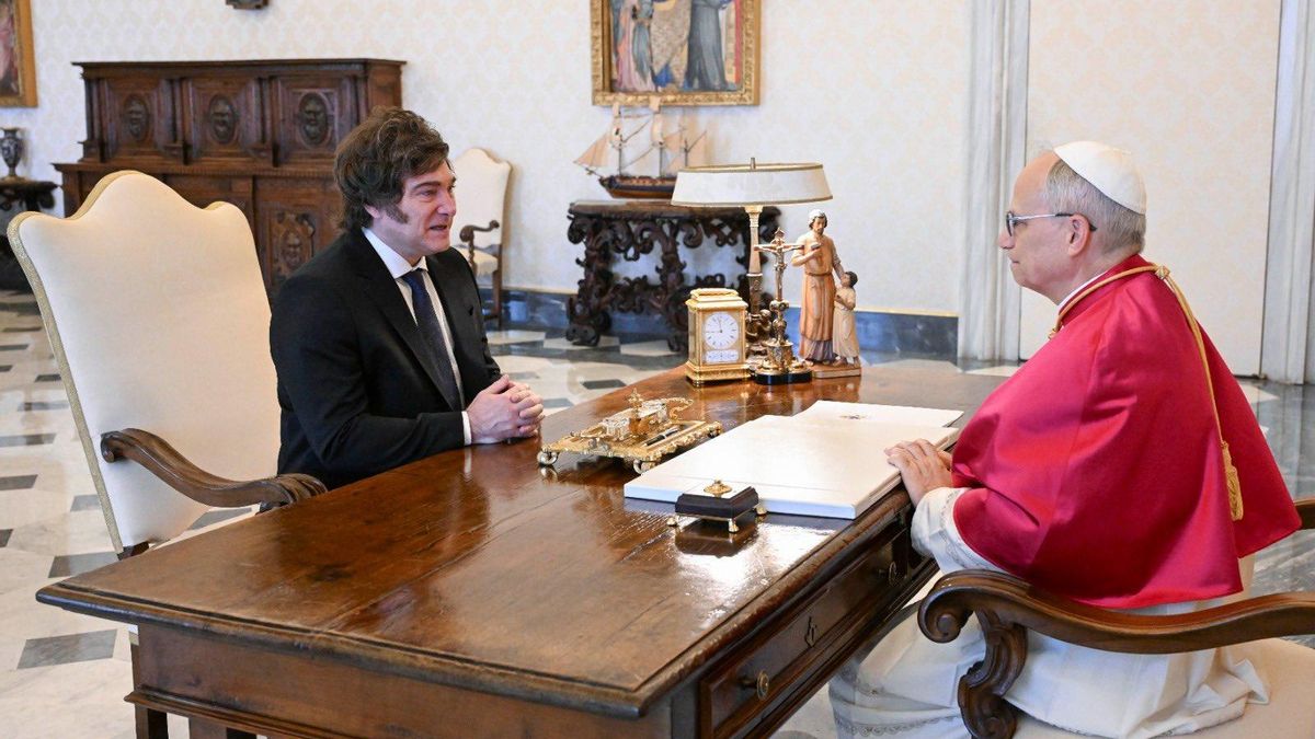 El presidente Javier Milei visitó al Papa León XIV en junio de 2025 en el Vaticano.