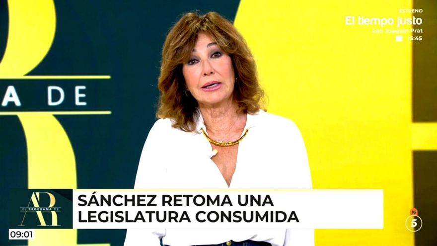 Ana Rosa inicia temporada ironizando con Pedro Sánchez como dictador: "Un presidente muy franco y muy maduro"