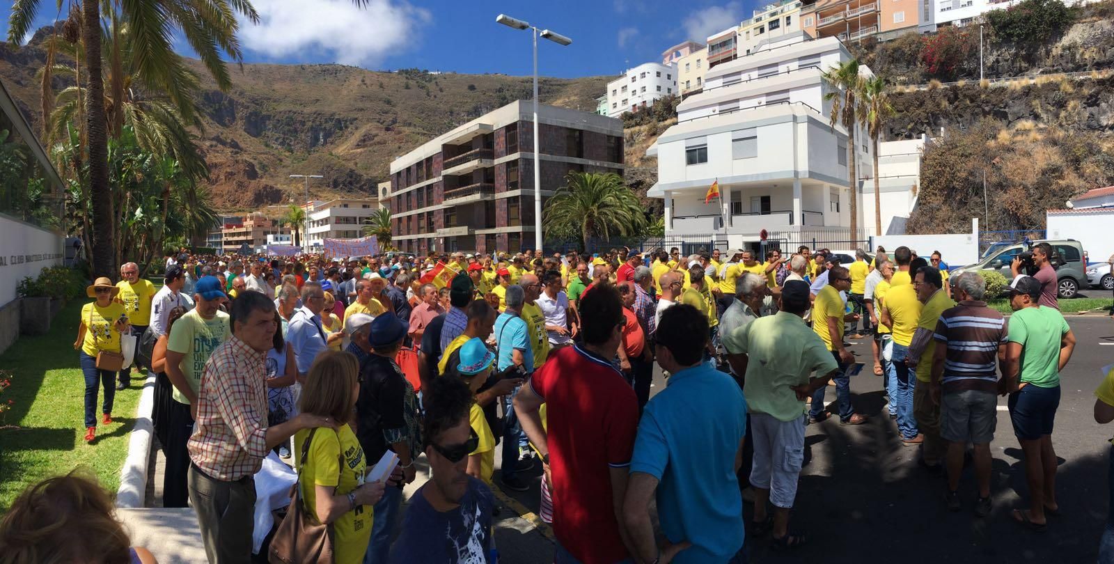 Imágenes de la manifestación de los agricultores del plátano de La Palma,