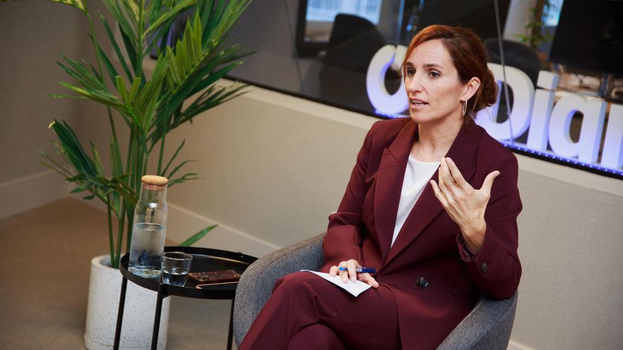 Mónica García durante la entrevista con elDiario.es.