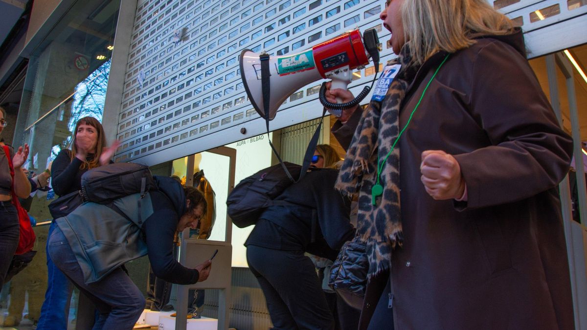 Piquetes en la Gran Vía de Bilbao
