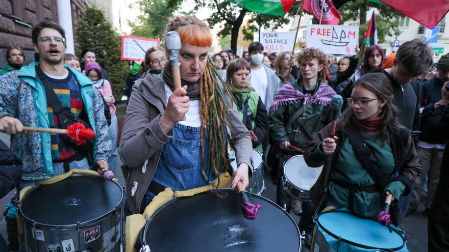 Manifestación en Varsovia por la flotilla