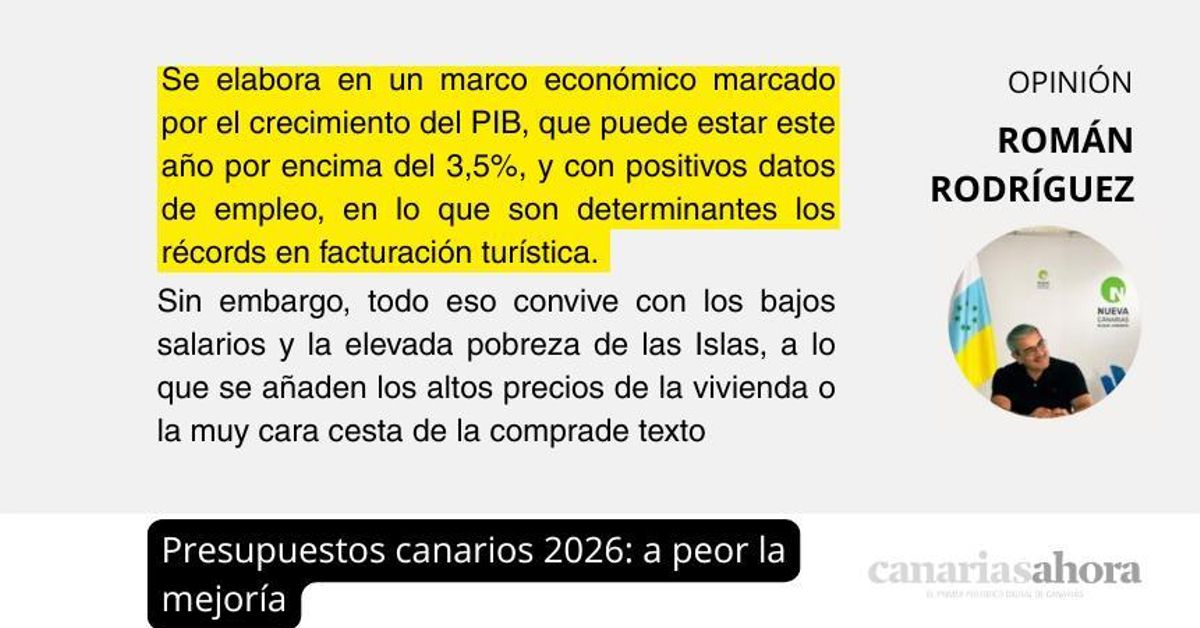 Presupuestos canarios 2026: a peor la mejoría