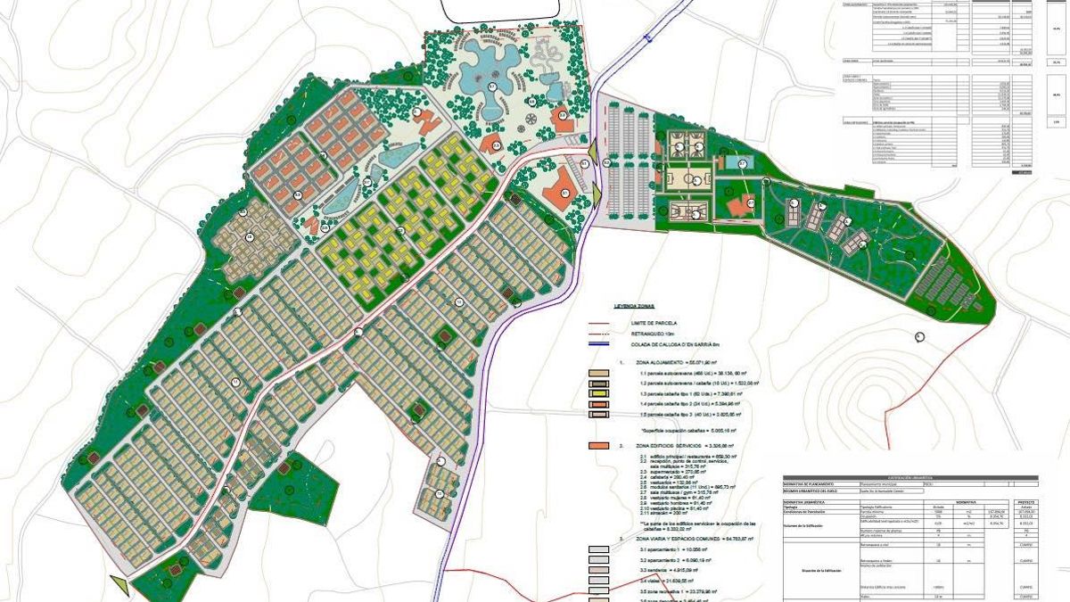 Plano del proyecto de camping de la Nucía.