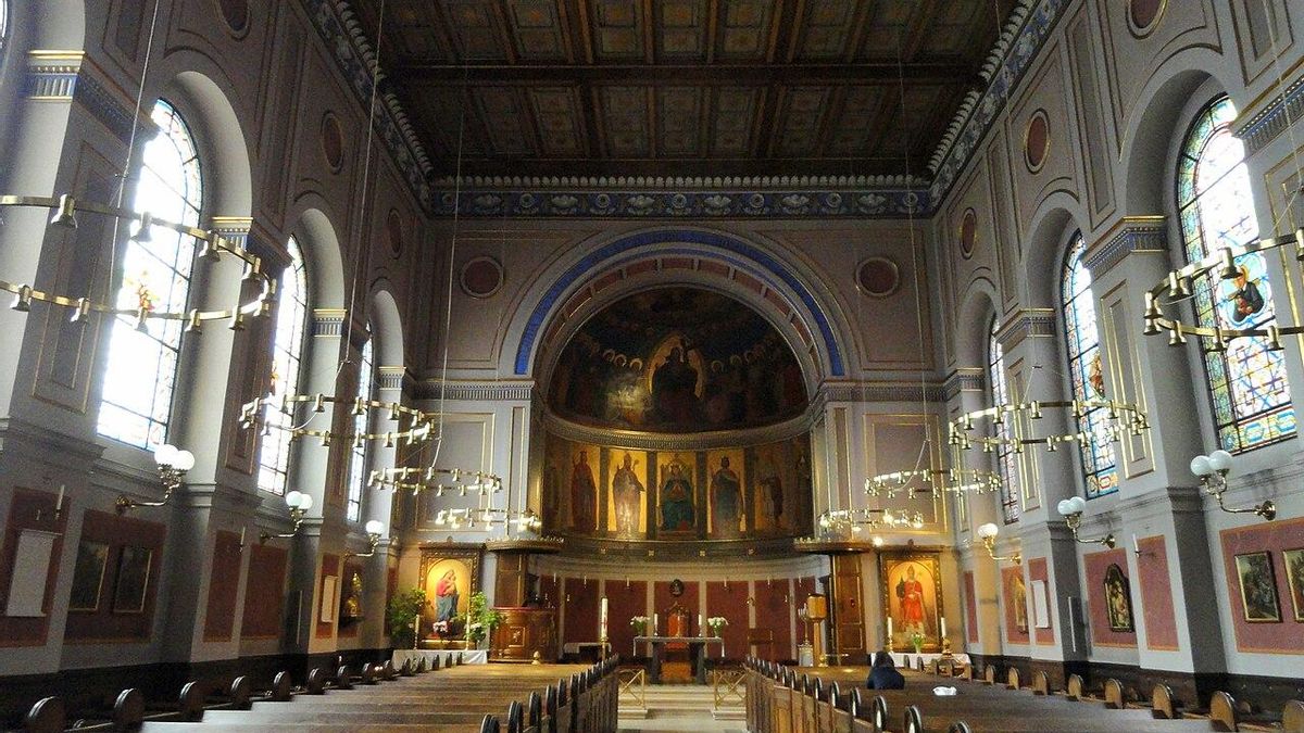 Interior de la Catedral católica de San Óscar en Copenhage.