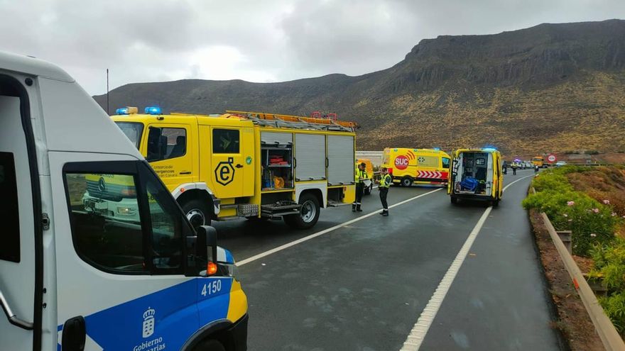 Accidente de tráfico en Agaete (Gran Canaria).