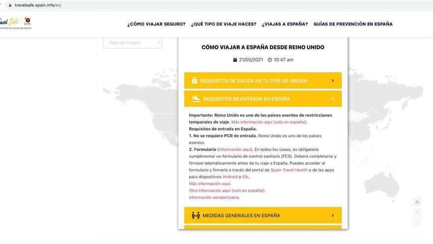 Requisitos para viajar a España desde Reino Unido.
