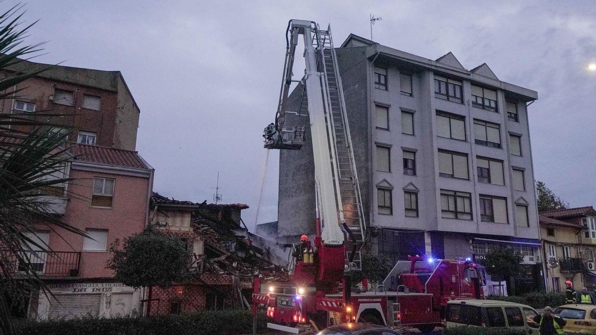 El edificio derrumbado en La Albericia
