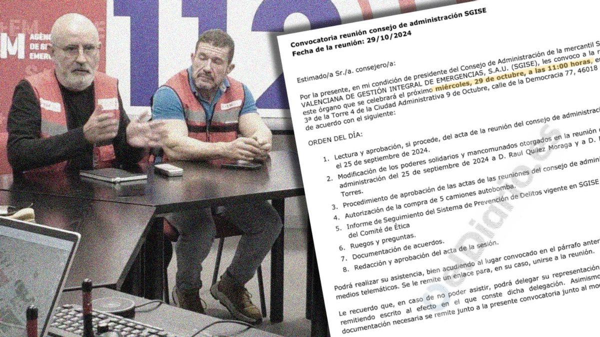 La jutgessa estudia documents d’una reunió aliena a la dana a què la cúpula d’Emergències va anar en plena l’alerta roja