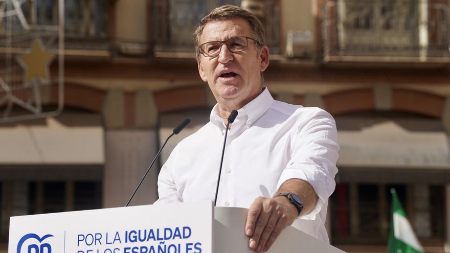 El presidente del Partido Popular, Alberto Núñez Feijóo, a 31 de octubre de 2023