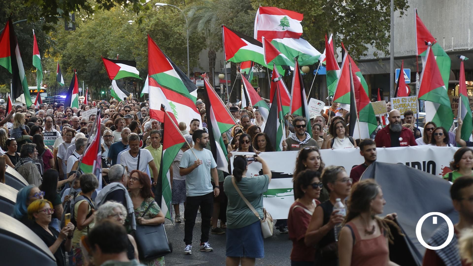 Las imágenes de la masiva manifestación en Córdoba por Palestina