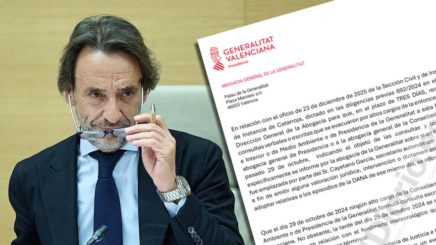 La Abogacía de la Generalitat "contradice" la declaración ante la jueza de la dana del jefe de gabinete de Mazón