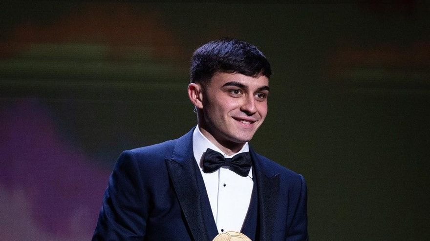 Pedri se acuerda de La Palma en la gala del Balón de Oro