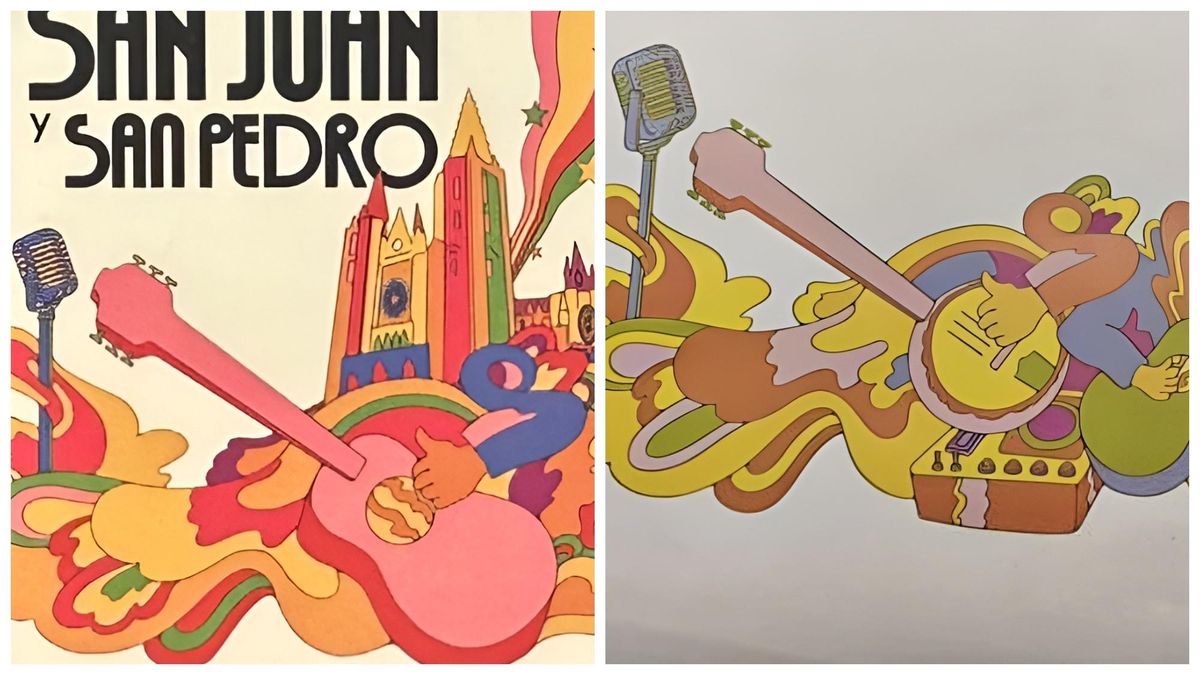 A la izquierda, la obra premiada este año para las fiestas de León, junto a la original de una artista norteamericana, como se supo después.