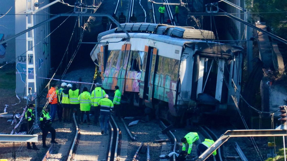 El tren de Rodalies colisionado en Gelida en el que murió un trabajador