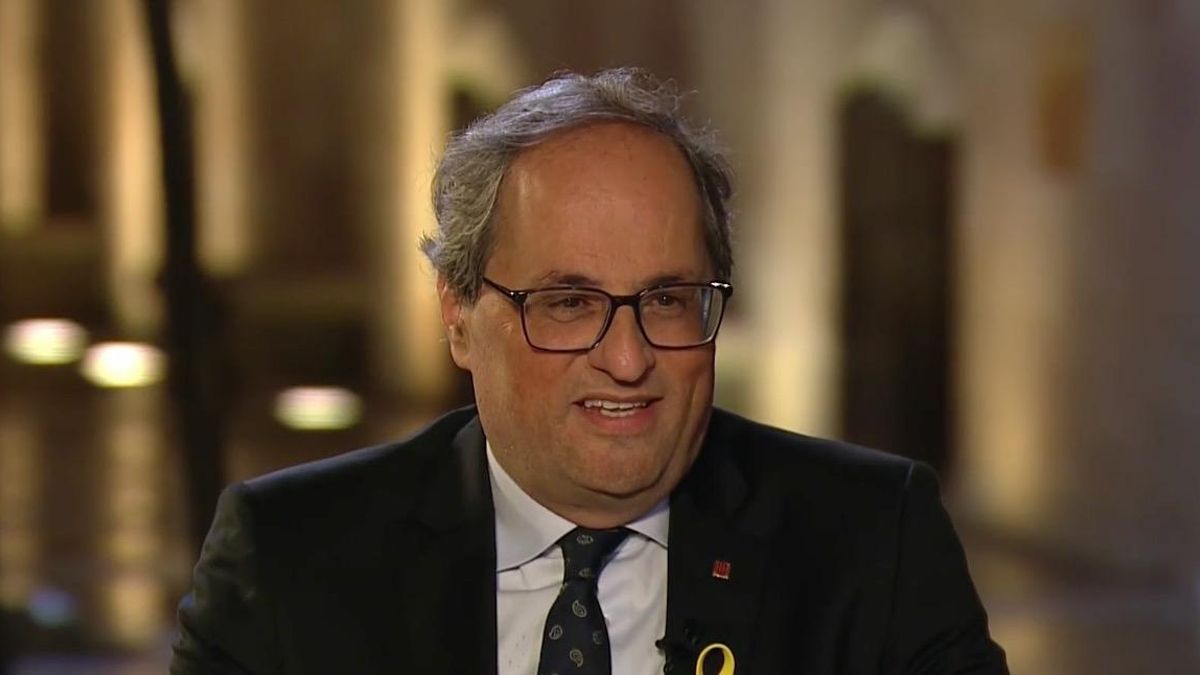 Quim Torra durante la entrevista en La Sexta