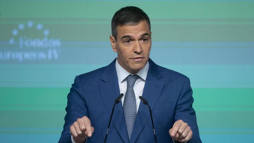 El presidente del Gobierno, Pedro Sánchez, inaugura la IV edición del foro ‘Fondos Europeos’, en el Auditorio El Beatriz, a 16 de mayo de 2024, en Madrid (España).