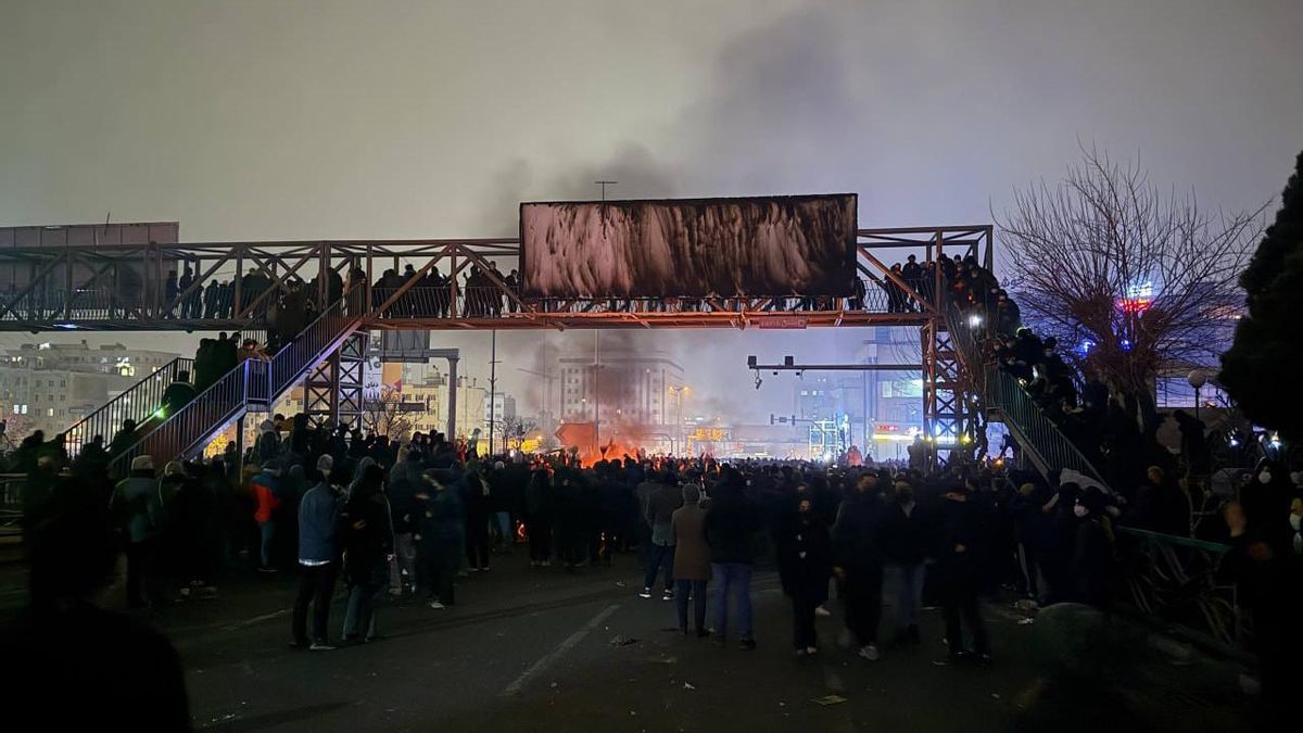 Imagen de las protestas en la capital iraní.