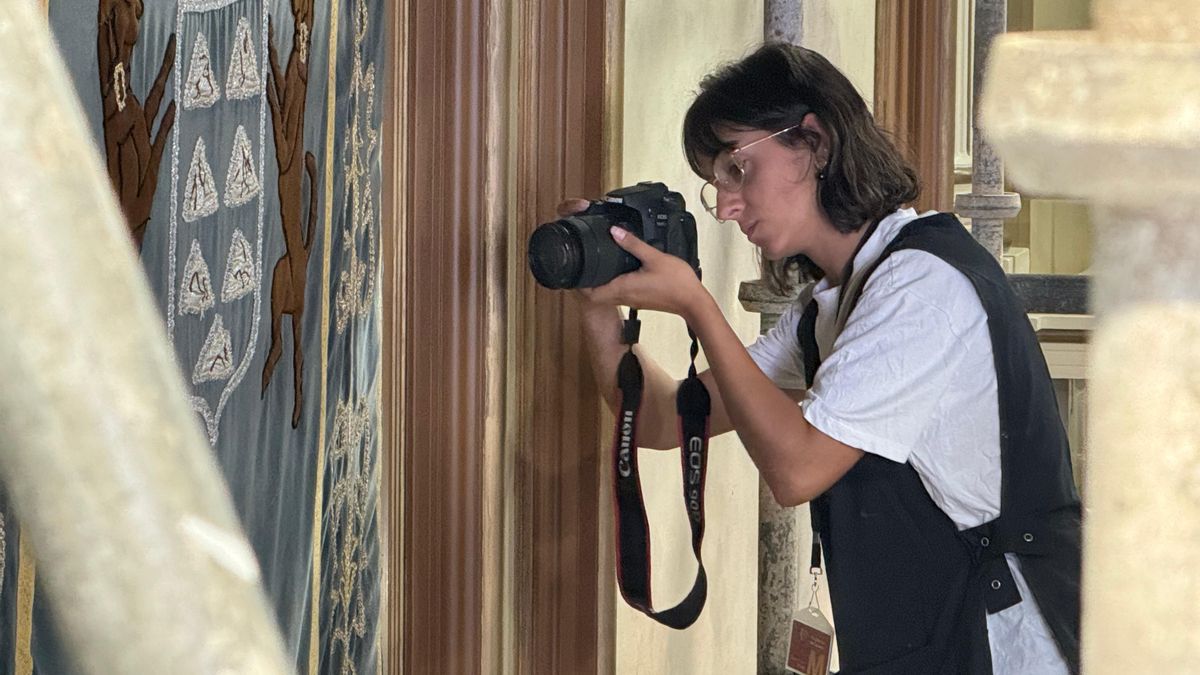 Trabajos de restauración en el Parlamento de Canarias.