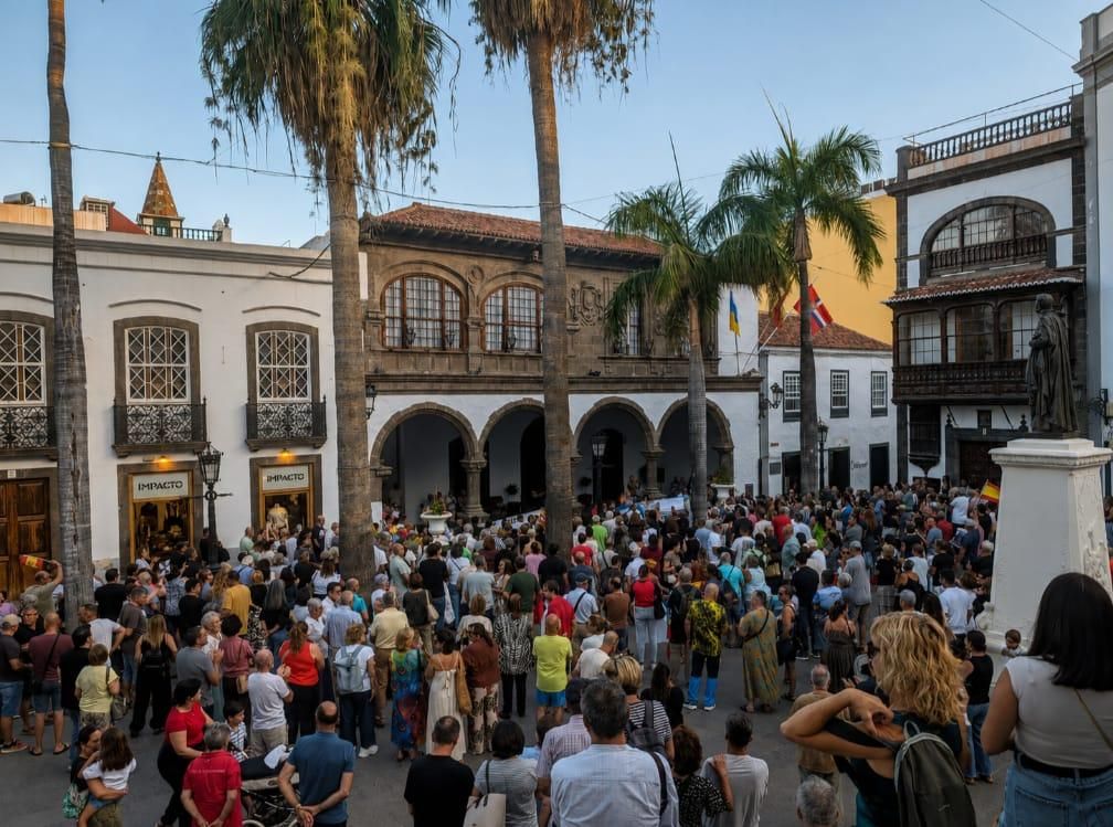 Concentración de apoyo a Ceuta en Santa Cruz de La Palma. JOSÉ F. AROZENA