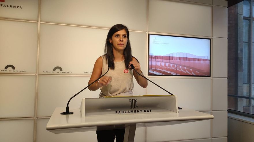 La secretaria general adjunta y portavoz de ERC, Marta Vilalta, en rueda de prensa