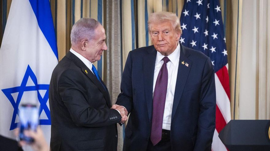 El presidente de Estados Unidos, Donald Trump, y el primer ministro israelí, Benjamín Netanyahu.