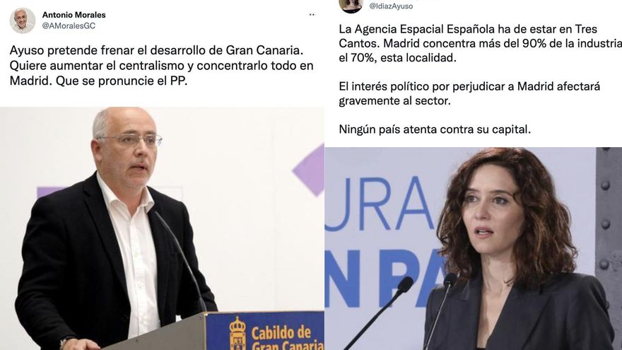 El presidente de Gran Canaria responde a Isabel Díaz Ayuso sobre la ubicación de la Agencia Espacial: "Quiere concentrarlo todo en Madrid"