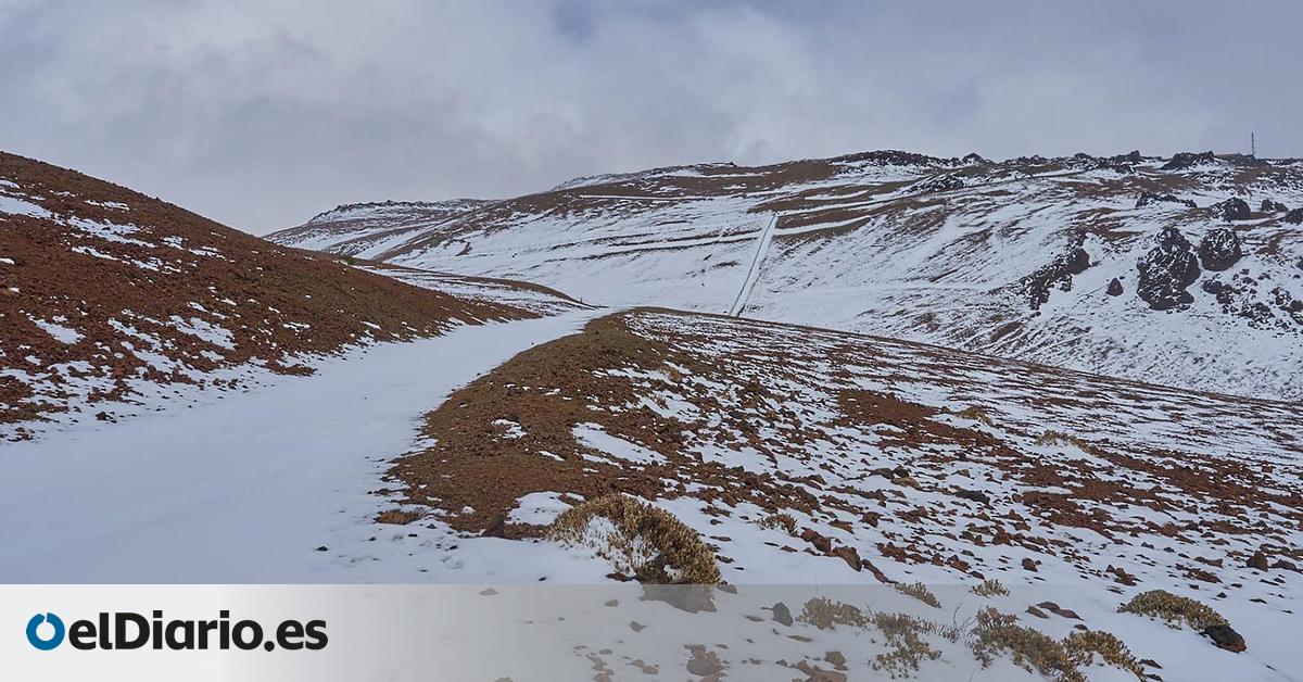 Therese pinta de blanco El Teide