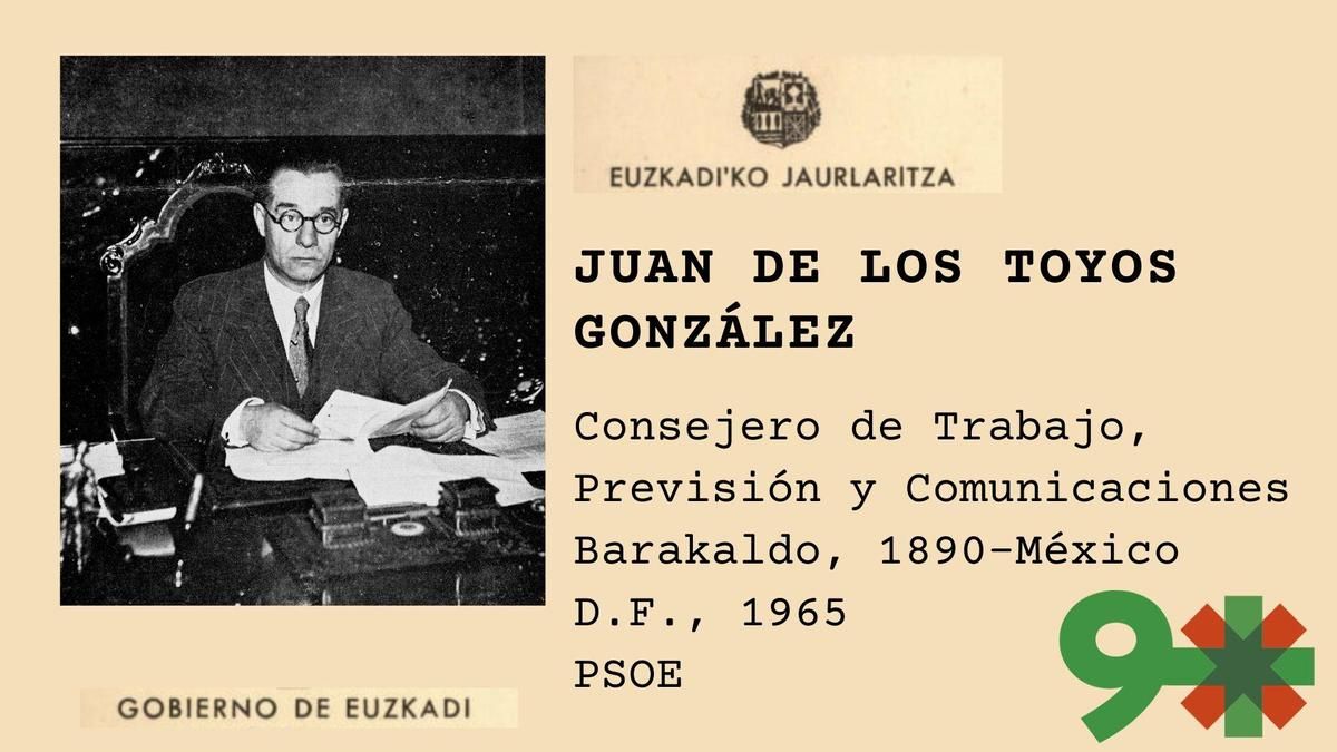 Juan de los Toyos González, hombre fuerte del PSOE en el Gobierno de Euzkadi y que en 1931 leyó en Eibar la proclamación de la II República