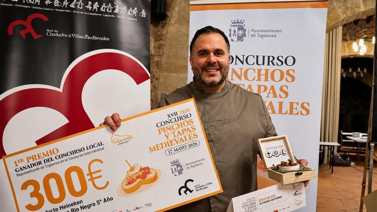 El seguntino Rubén Urbano competirá por el título de Campeón Internacional de Pinchos y Tapas Medievales 2026