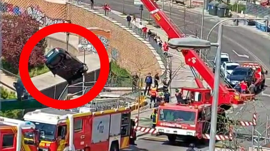 Persecución policial a 180 km/h por Tetuán que acabó con un coche robado despeñándose en el Paseo de la Dirección