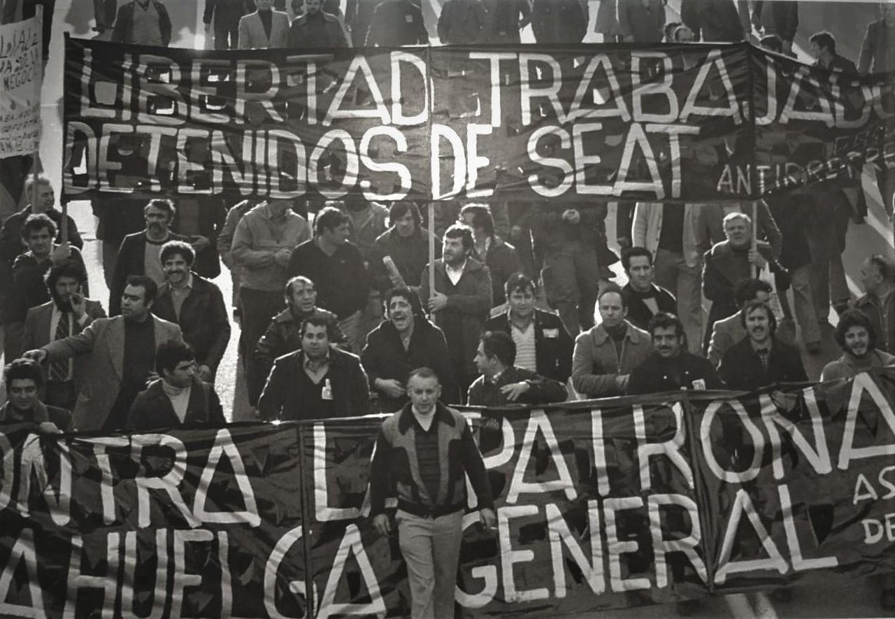 Manifestación de trabajadores de la SEAT que pide la libertad de obreros represaliados, entre ellos los del ERAT