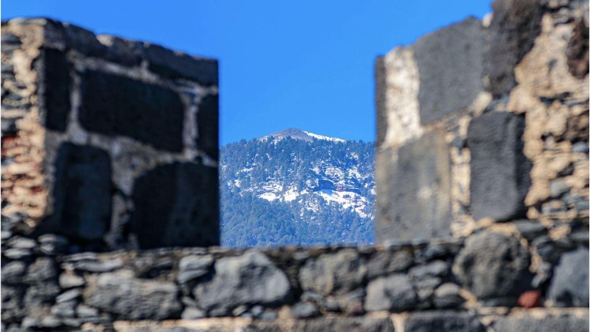 La nevada vista por José Ayut desde Santa Cruz de La Palma
