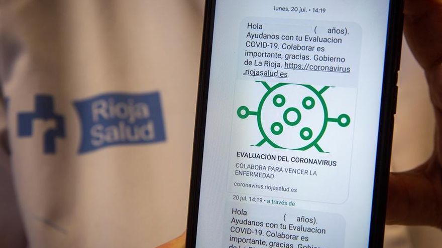 Ejemplo de SMS enviado por La Rioja a los jóvenes