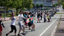 Cerca de 150.000 personas, según la organización, han unido Durango y Pamplona. /Foto: Javi Julio.