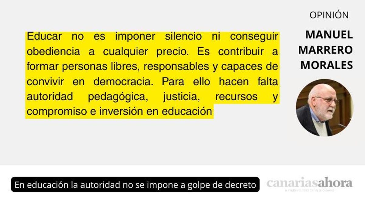 En educación la autoridad no se impone a golpe de decreto