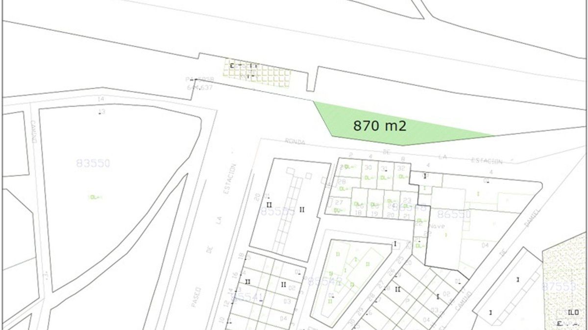 Plano de la parcela arrendada por Adif al Ayuntamiento de Almagro